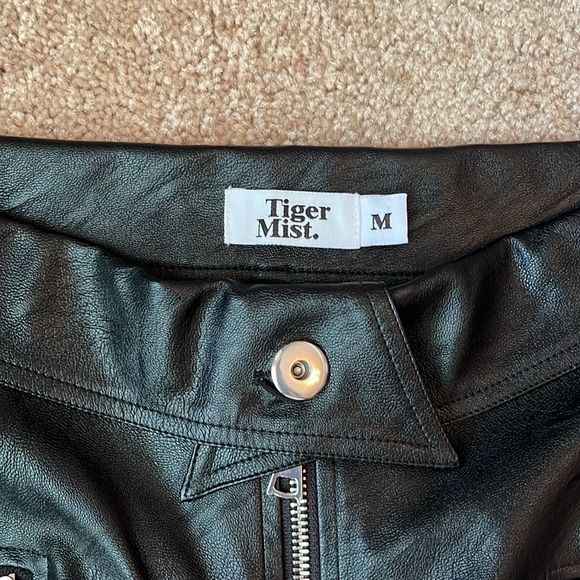 Tiger Mist Faux Leather Zippered Pants - Picture 5 of 9